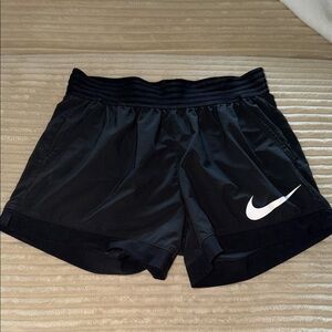 Nike Women's Black and White Athletic Shorts